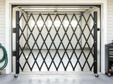 7.25 ft H x 7.8 ft W Single Folding Security Gate, Accordion Gate with 360&deg Rolling Casters and 82023092