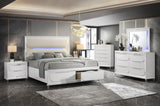 Pearl White 2-Drawer Nightstand with Acrylic Crystal Legs B062P215411