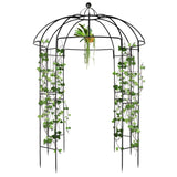 ZNTS 207*207*270cm Courtyard Wrought Iron Gazebo Iron Arch Black 84837091