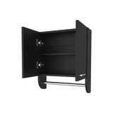 Goodyear Medicine Cabinet in Melamine With a Towel Bar, Black B128P237153