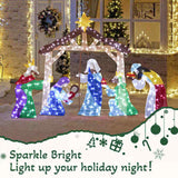 5FT Lighted 2D Nativity Scene Outdoor Christmas Decorations, with 400 Warm White LED Lights and 17776347