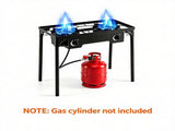 2 Burner Propane Stove 160000 BTU Black Metal Outdoor Propane Burner Stove Adjustable Heat 50414687