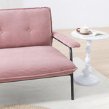 The 53-inch pink sofa offers a spacious layout in the small apartment, easily handling various W3371P309474