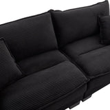 Corduroy Sofa Sleeper Couch Loveseat Sofa with Pillows Comfy Upholstered Deep Seat Sofa for W676P184130