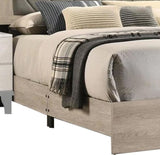 ZNTS Contemporary Cream Finish Queen Size Bed Bedroom Furniture Gray V-Design Headboard Rubberwood B011P236815