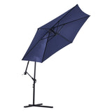 ZNTS 10ft Cantilever Patio Umbrella, Offset Hanging Outdoor Table Umbrella with Tilt Crank, 6 Sturdy 54897285