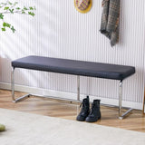 Black shoe changing bench silver metal legs, sofa bench dining chair, suitable for bedroom fitting W1151131314