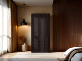 Armoire, 3 Doors, 3 Shelves, Walnut / Black Wengue B097P369450