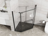 Goodyo 36 in. D x 36 in. W x 3.4 in. H Corner Drain Neo-Angle Shower Base Black, No Drain Kit D163147917
