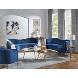 Blue Channel Tufted Chair B062P153756