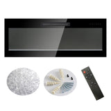 60 inch recessed ultra thin tempered glass front wall mounted electric fireplace with remote and W1769103306