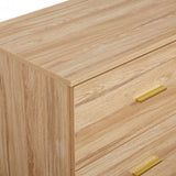 Modern Natural 9-Drawer Dresser for Bedroom - Ample Storage Wide Chest of Drawers, Sturdy & Safe W1785P221010