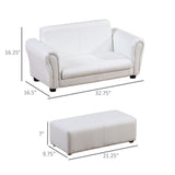 Kids Sofa Set with Footstool-White 18003800