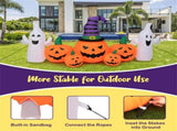 9ft Inflatable Halloween Decor 5 Pumpkins, 2 Ghosts, Internal LED Lights, Waterproof Polyester, 95470629