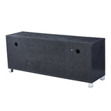 Wood TV stand Media Console with Storage Cabinet for Living Room, Bedroom, Black- Wood Grain Finish W965P156184