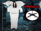 6.6 ft Life-Size Animated Halloween Angel Prop - Long Black Curly Hair, Sound-Activated , Automatic 00895288