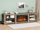 70 inch washed gray double-sided cross fireplace cabinet 177.8 * 34.5 * 60cm 23 inch fireplace core 41189429