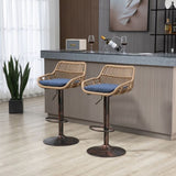 COOLMORE Modern Swivel Bar Stools Set of 2 Adjustable Counter Height Chairs with Footrest for W39594821