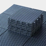 Patio Interlocking Deck Tiles, 12"x12" Square Composite Decking Tiles, Four Slat Plastic Outdoor W1859P224294