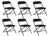6pcs Injection Molding Classic Garden Plastic Folding Chair Black 75188255
