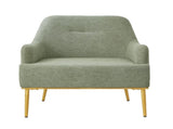 Modern Accent Chair Upholstered Armchair Single Sofa Chair with Curved Backrest and Gold Metal Legs N763P360684F