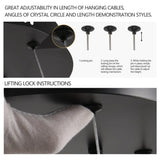 Modern LED Pendant Light, 23.6-Inch Round Hanging Chandelier with Adjustable Height, Imitation W1340P232980