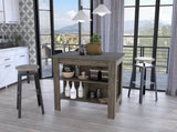 Rockaway 3-Shelf Kitchen Island Dark Brown and Onix B06280051
