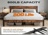 Metal Platform Bed Frame with Headboard & Footboard - No Box Spring Needed, 800LBS Sturdy Wooden 78036191