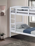 Twin Over Twin Transitional Bunk Bed Arch Design White Finish B2741P346375