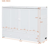 Queen Size Murphy Bed with USB Port and a Large Drawer, White N708P205905K