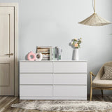 ZNTS FCH 6 Drawer Double Dresser for Bedroom, Wide Storage Cabinet for Living Room Home Entryway, White 76423691