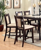 ZNTS Contemporary Set of 2 Counter Height Chairs Dark Cherry And Ivory Solid wood Chair Padded B01182193