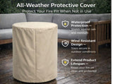 26" Propane Fire Pit, Outdoor Gas Patio Fire Pit 40,000 BTU, Cylindrical Concrete Fire Pit with W5727P465776