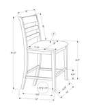 Dining Chair, 44" Height, Counter Height, Dining Room, Kitchen, Set Of 2, Upholstered, Side, B2710P287013