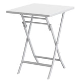 3 Piece Patio Bistro Set of Foldable Square Table and Chairs, White W1586P143181