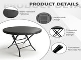 31.5 Inch Round Folding Table, Heavy Duty Plastic Foldable Cocktail Bistro Table, Easy 66085964
