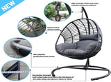 High Quality Outdoor Indoor color PE Wicker Swing Egg chair with Antracite Color Cushion And 62438480