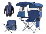 Folding Camping Chair with Canopy Shade, Portable Beach Chair with Storage Pocket, Dual Cup Holders, 10617131