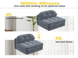 Convertible Corduroy Lounge Chair with Tufted Design, Full Foam Support, Fold-Out Sleeper & 60316338