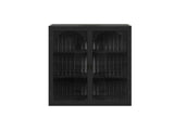 27.56"Glass Doors Modern Two-door Wall Cabinet with Featuring Three-tier Storage for Entryway Living W757119331