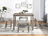 Dining Table, Bar Table and Chairs Set, 5 Piece Dining Table Set, Industrial Breakfast Table Set, W487P333512