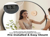 Round Wall Mirror,Bathroom Mirror Shatterproof with Hook,HD Anti-Fog for Over 73993253