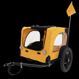 Yellow Outdoor Heavy Duty Foldable Utility Pet Stroller Dog Carriers Bicycle Trailer W136458017