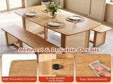 55" Safe Rounded Edge Furniture , Anti-Warp Sturdy Wood Table & Bench Kit, Easy-Clean Casual 43705688