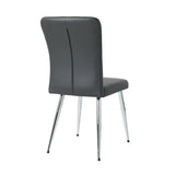 Modern Charcoal PU dining chair, cloth upholstered chair, electroplated metal chair legs, suitable W210P224293