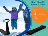 Safe Kids Snow Scooter - Raised Anti-Slip Spots, Directional Bottom, Easy Steering & Balance-Black 78128944