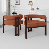 COOLMORE Modern Accent Chair Teddy Upholstered Armchair with Open Back 3 Legs Barrel Dining Chair W395P233458