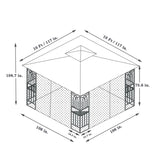 10x10 Outdoor Patio Gazebo Canopy Tent With Ventilated Double Roof And Mosquito net W41940785