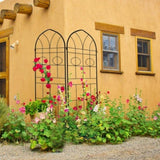 4 Pack Metal Garden Trellis 78.7" x 19.7" Rustproof Trellis for Climbing Plants Outdoor Flower W158681138
