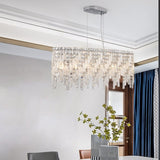 (Same as W1340P189443/L5024-880-C) Silver Elegant Oval Crystal Chandelier, Modern Ceiling Light W1340P189500